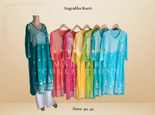Lucknowi Chikankari Kurti, Women's kurti, Pakistani kurti, Embroidery chikankari