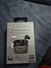 Mixx Audio StreamBuds Black, Custom 3, True Wireless Bluetooth Earbuds