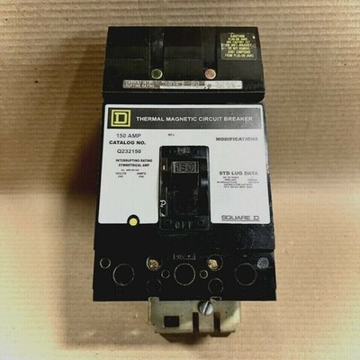 Square D Q2 Q232150 3 Pole 150 Amp 240v Gray Circuit Breaker