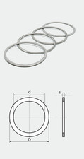 Shim washers Spacer washers Compensating ring DIN 988 steel, height 0.15 mm...