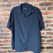 Van Heusen Black Short Sleeve Button Down Shirt Men's Size XL 17-17.5