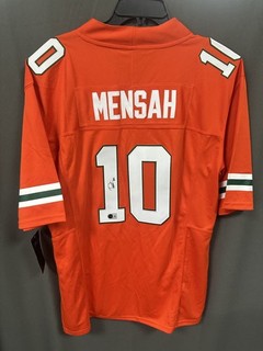 Darian Mensah Signed Miami Hurricanes Football Jersey AUTO BAS Sz XL