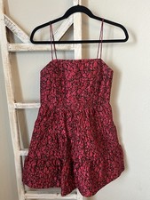 Alice + Olivia Womens Pink Jamila Floral Ruffle Jacquard Mini Dress Size 8