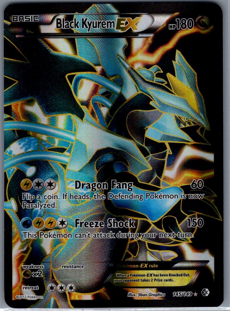 Black Kyurem EX (145 Full Art) Ultra Rare Holo Boundaries Crossed 145/149 NM