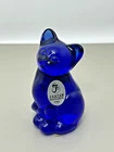 FENTON COBALT BLUE BABY KITTEN CAT Sitting Figure Vintage