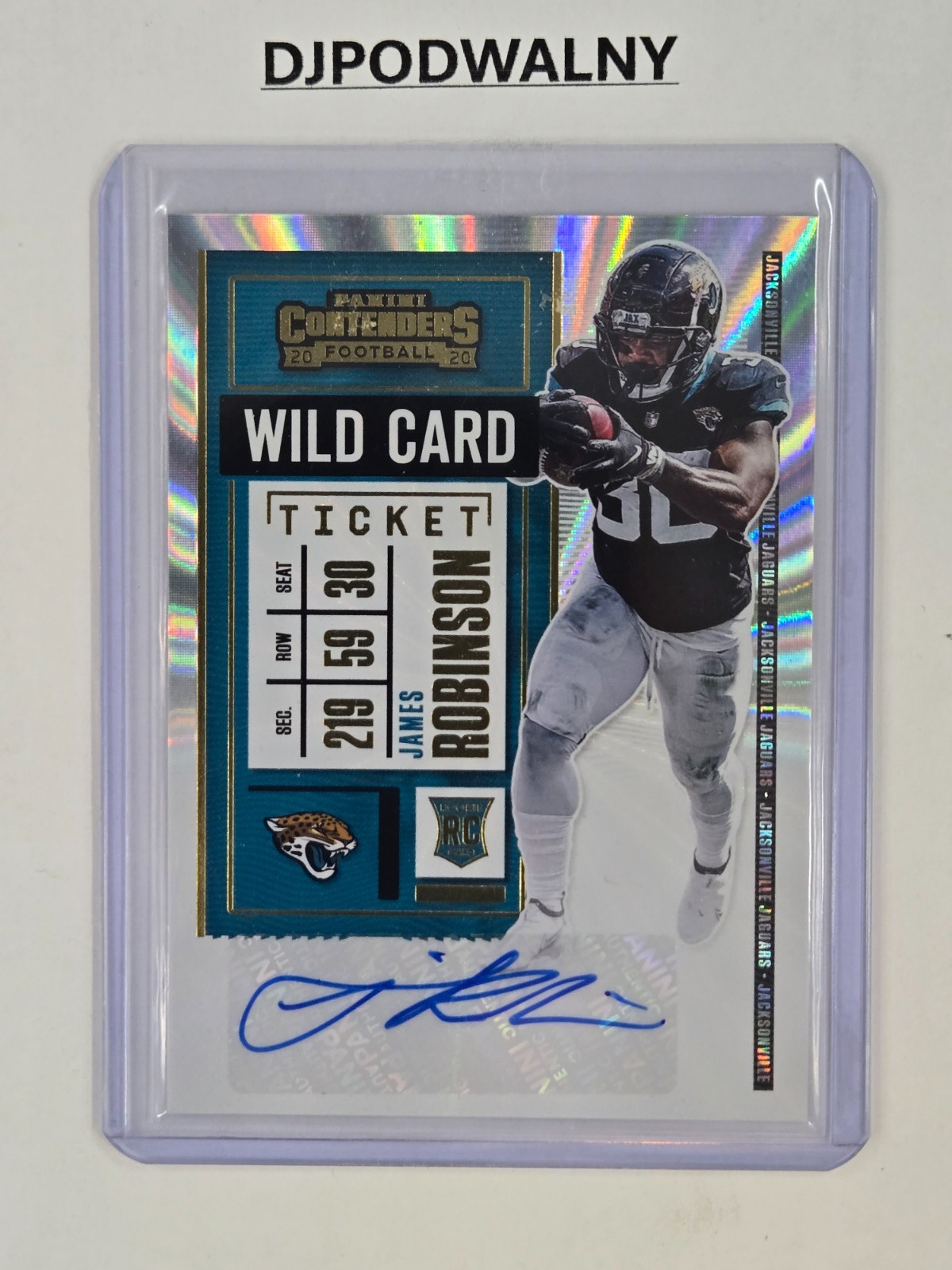 2020 Panini Contenders Wild Card Ticket James Robinson #233 Rookie Auto RC