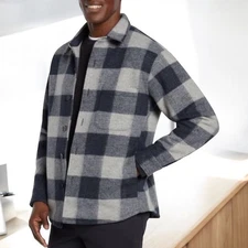 Banana Republic Men's Heritage Shirt Jacket Plaid Blue Size L