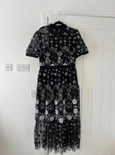 Self Portrait Beautiful Black and White Embellished Maxi Dress
