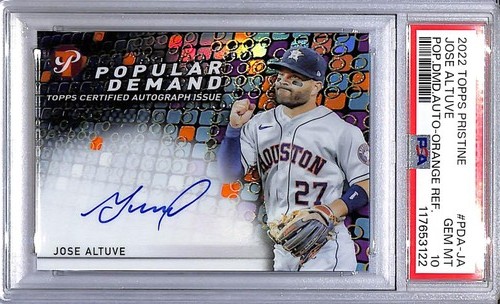 2022 Topps Pristine Popular Demand Orange #PDA-JA Jose Altuve PSA 10 GEM MINT Au