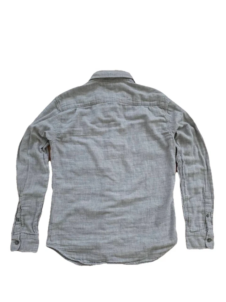 Camisa gris abotonada manga larga algodón gasa CLUB MONACO para hombre XS A001526 Foto 3 de 4