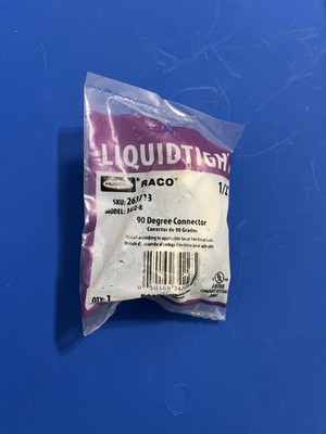 Raco 3422-8 90 Degree Liquid-Tight Conduct Connector, 1/2''