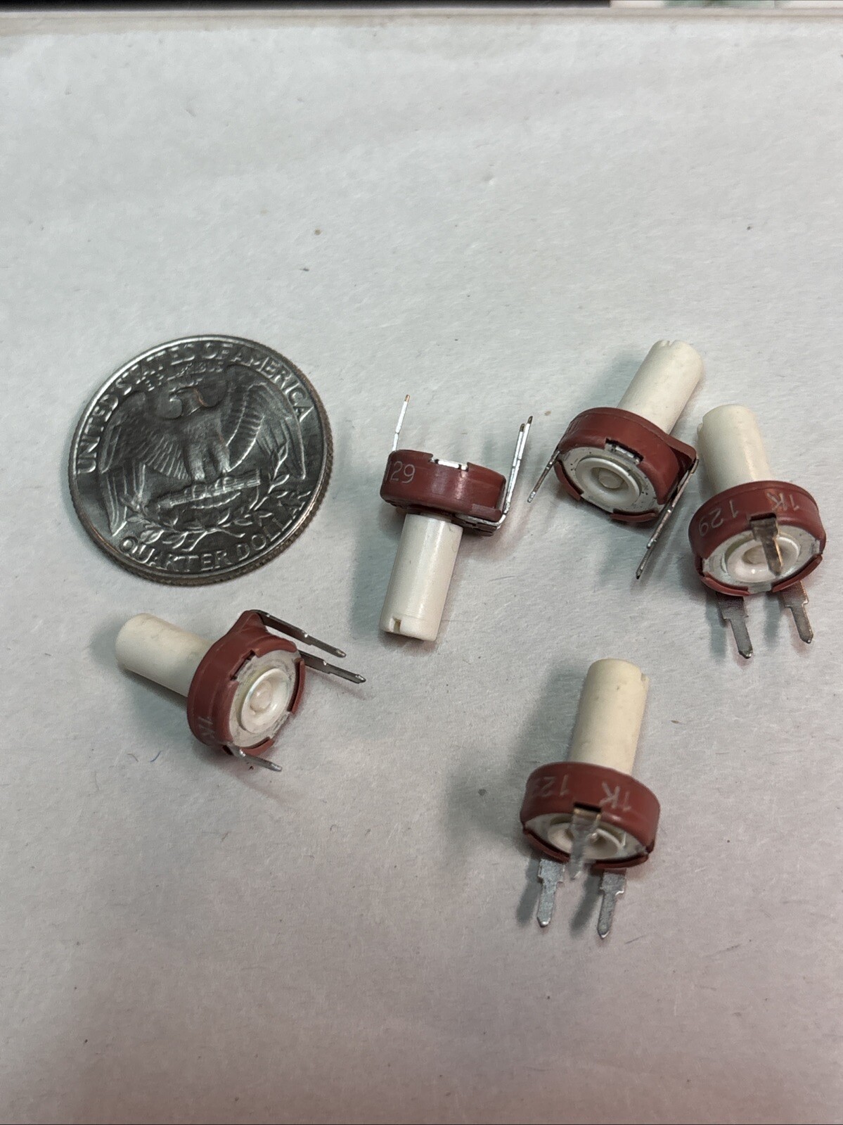 Lot 5 Vintage Piher 1K 129 Rotary Trimmer Potentiometer 3-Prong @CPUCY