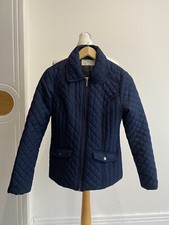 Bhs Navy Blue Quilted Coat Jacket Size 8