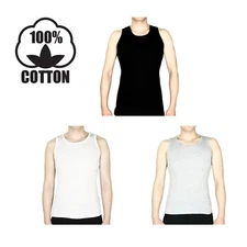 New Men's A-shirt Tank Top Undershirt ribbed 100% Cotton US SIZE!