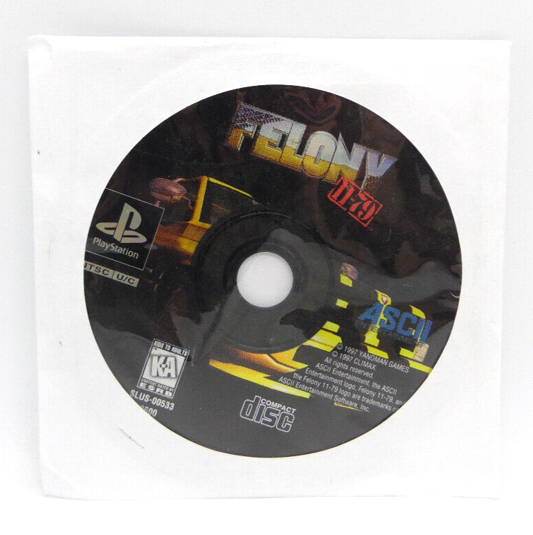 Felony 11-79 (Sony PlayStation 1 PS1) Disc Only Near Mint Tested! 93992086008