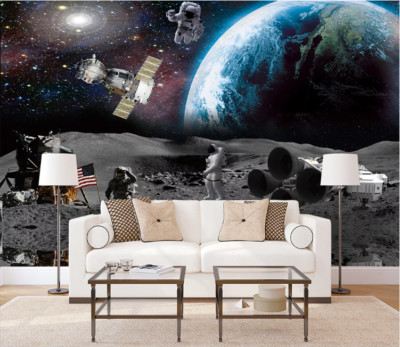3D Planet Astronaut G3666 Wallpaper Wall Murals Removable Self-adhesive Honey