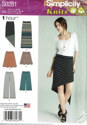 Simplicity Sewing Pattern 0281 1068 Skirt Pants Misses Size 14-22