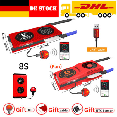 Daly Smart BMS 12V 24V 48V 100A-250A Lifepo4 with Balance+bluetooth Module AEU