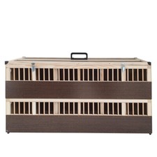 Kleintier - Transportbox - H&uuml;hner / Gefl&uuml;gel Transport aus Holz - 12 Abteilungen