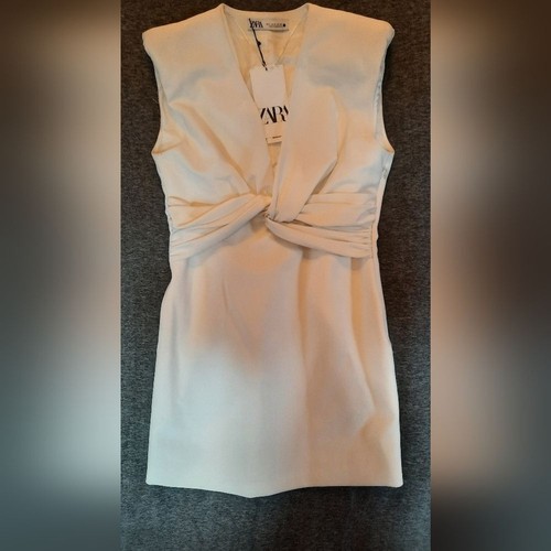 Zara Womans Dress Small White Sleeveless Formal Cocktail Party Mini Holiday - Picture 7 of 13