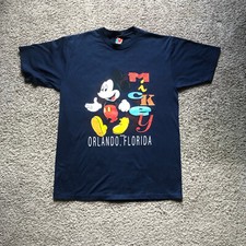 Vintage Mickey Mouse Disney World Orlando Florida Large Graphic T-Shirt