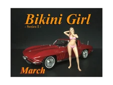 MARCH BIKINI CALENDAR GIRL FIGURE FOR 1/24 SCALE MODELS AMERICAN DIORAMA 38267