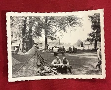 SOLDIERS PASSING THE TIME AT CAMP WW2 WWII German Military photo Picture