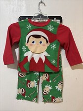 Elf on a Shelf Pajama Set Boys Small Red Green 2 Piece Long Sleeve Christmas