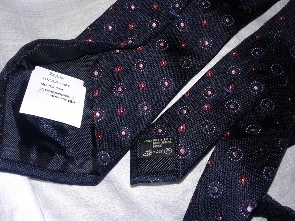 ERMENEGILDO ZEGNA MENS 100% SILK TIE HAND MADE IN  ITALY   - Image 4 of 4