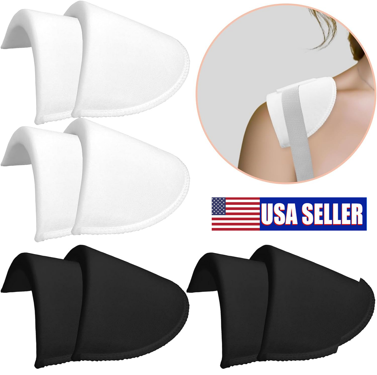 4Pcs Shoulder Pads Sewing Sponge Pads Useful Shoulder Pad for Blazer Clothes USA