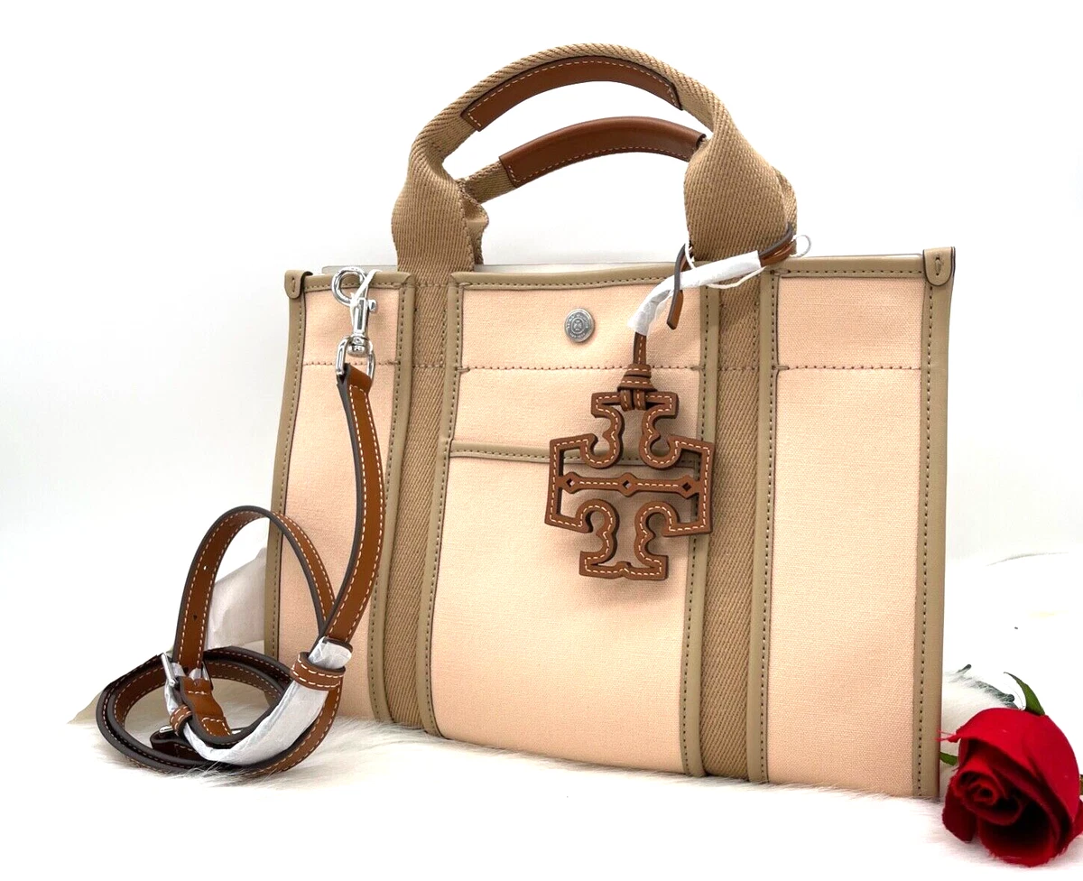 AUTH NWT Tory Burch Women's Twill Canvas Top Handles Small Tory