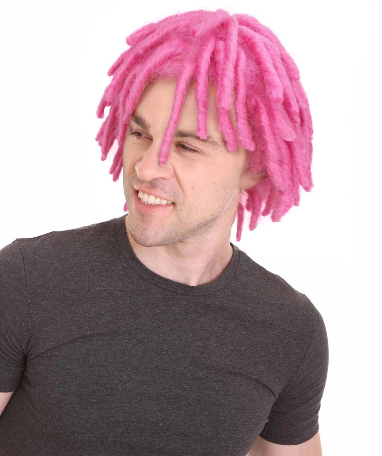 HPO Men's Animated SiFi Series Pink Dreadlock Wig, Synthetic