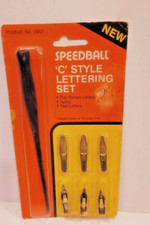Speedball  C  Style Lettering Set No 2957 NOS Vintage 6 Tips Handle Calligraphy