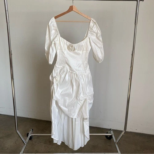 $349 NWT For Love And Lemons Whipped Cream Taffeta Maxi Dress Sz Small