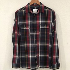Goodfellow  Co Men L Shirt Multicolor Plaid Flannel Button Up 100 Cotton
