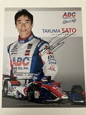Takuma Sato Indianapolis Indy 500 Winner signed photo Card Indycar Foyt ABC 4