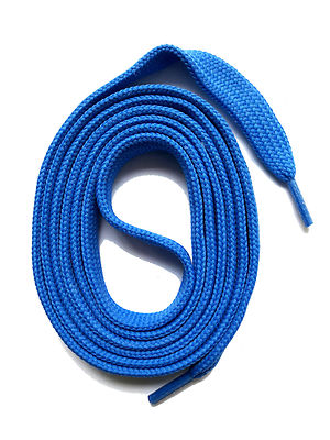 SNORS SCHNÜRSENKEL flach BLAU 60-240cm lang 2 Breiten Polyester Schuhband 