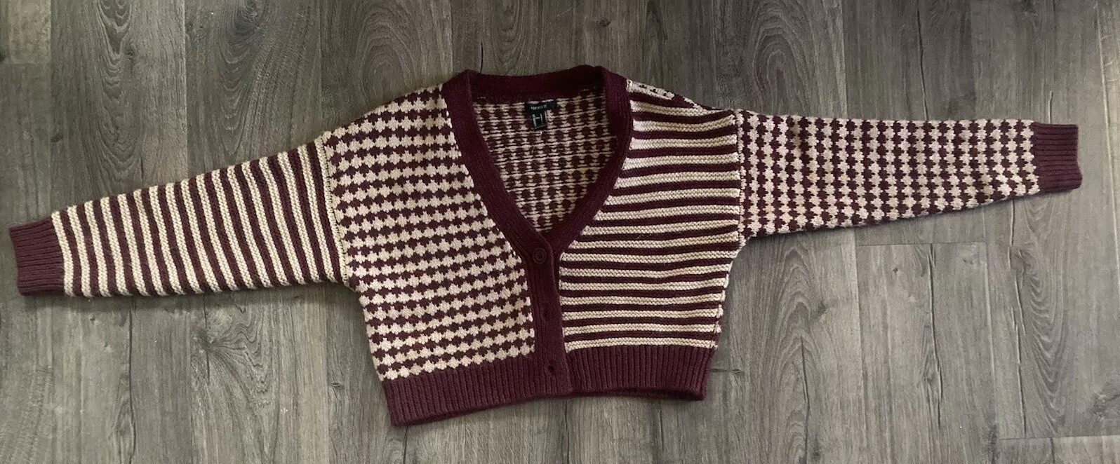 Forever 21 Multi-Pattern Women’s Red Cardigan L - image 1