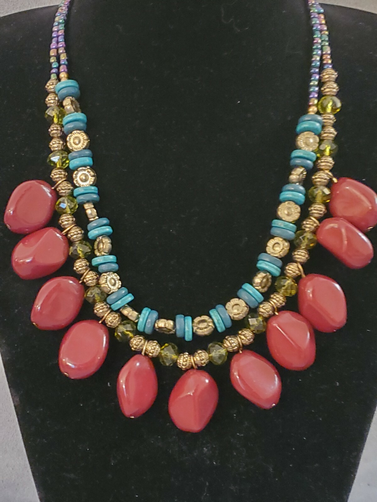 Erica Lyons Huge Multicolor Statement Necklace - image 2