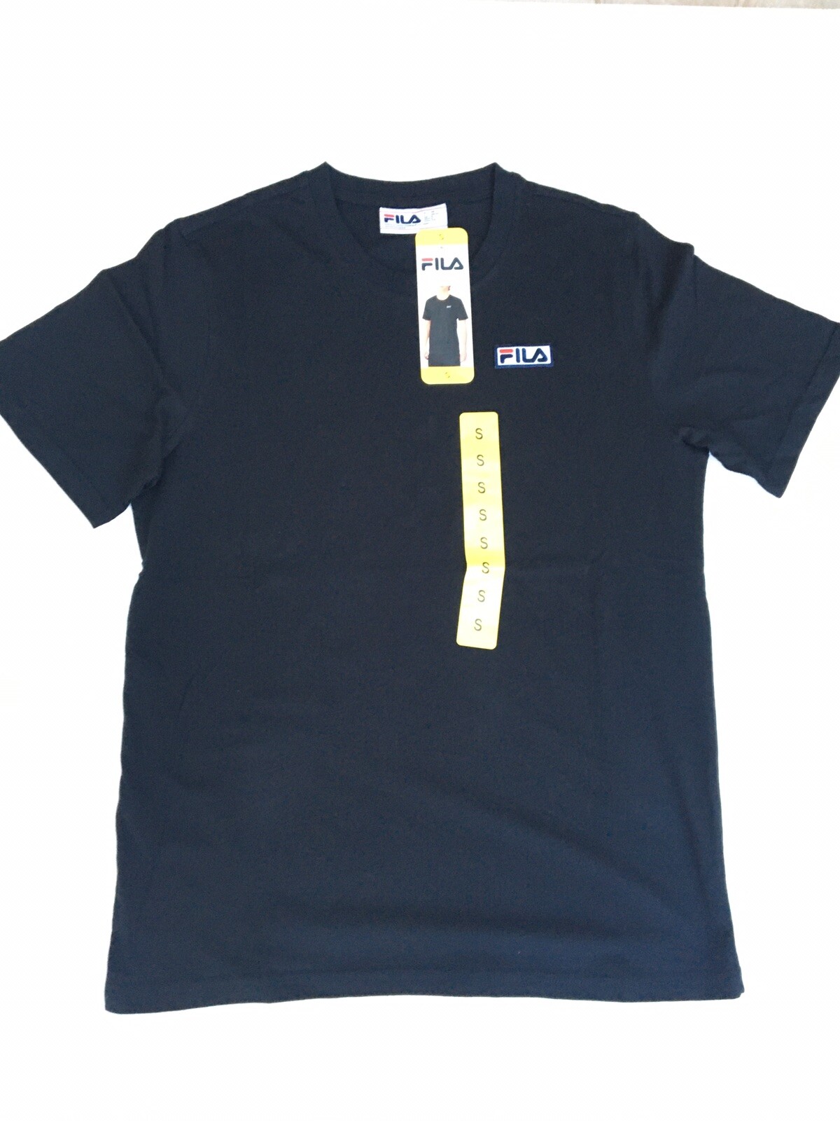 Fila Black Mens Cotton T Shirt Size Small New RRP £19.99