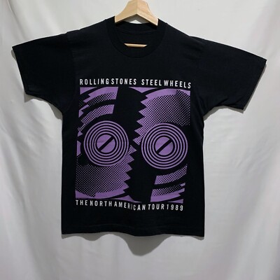 【80's】 ROLLING STONES steel wheel tour T Vintage 80s Rolling Stones Steel Wheels 1989 Tour Rare T Shirt
