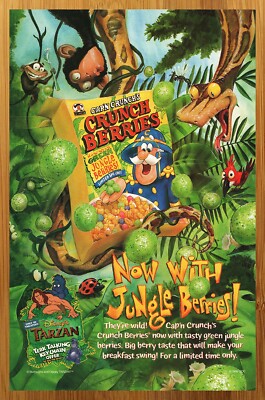 1999 Cap'n Crunch Berries Cereal Print Ad/Poster Disney Tarzan 90s