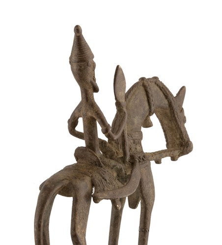 Cavalier Dogon en Bronze du Mali - Statue Art Africain de 21 cm et 750 gr # 866 - Bild 2 von 4