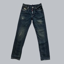 DSQUARED2 Men's Dark Blue Straight Jeans with Logo Size S-M