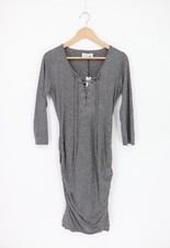 VELVET By Graham & Spencer Leigh Lace-Up Bodycon Dress Charcoal S $178 D1