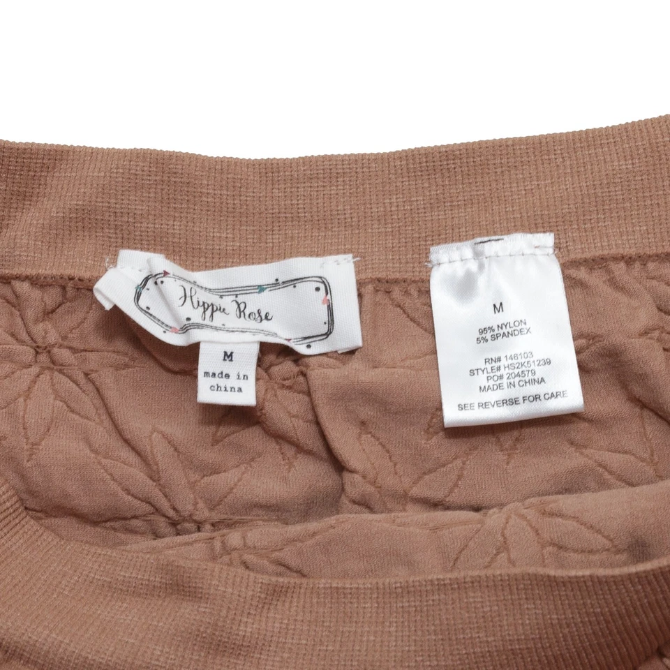 Minifalda corta diurna con textura marrón caramelo latte talla mediana Hippie Rose Juniors Foto 3 de 4