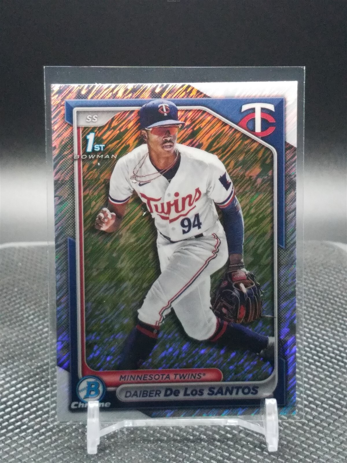 2024 Bowman Chrome Daiber De Los Santos Shimmer Refractor Twins 1st