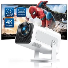 1080P Mini Projector WiFi Bluetooth Keystone Correction Portable Theater 4K S...