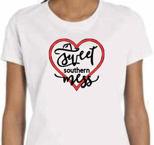 “Sweet southern Mess” Women's T-shirt - FREE SHIPPING - red heart cowboy hat