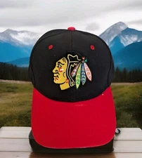 Chicago Blackhawk Black/Red  Cap.Adjustable  Cap. Looks Fantastic. NEW. 
